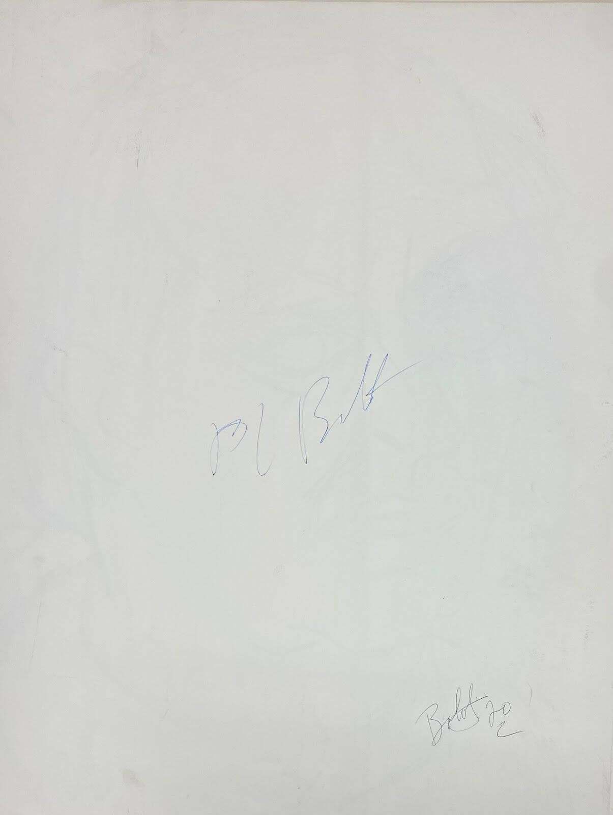 Unknown French Modernist Gouache Painting Orange And Blue Portrait Of Man Drawing1970 photo for sale