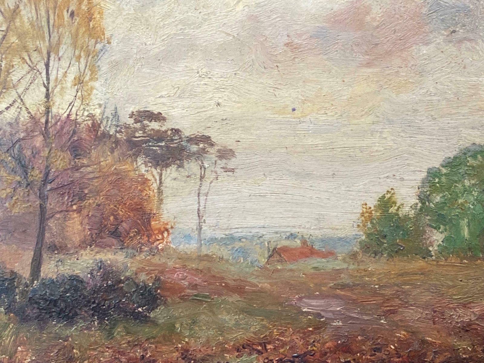 French Impressionist Impressionist Antique Painting   Autumnal Landscape photo Art