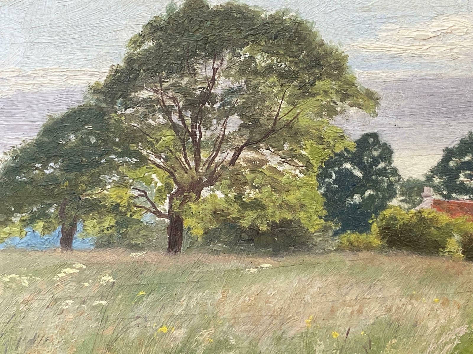 French Impressionist Impressionist Antique Painting   Figure In A Beautiful Open Field Track photo Art