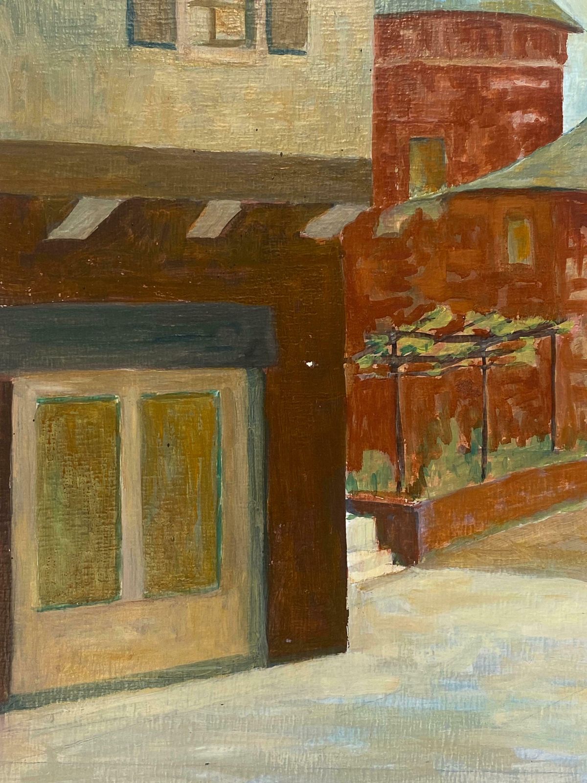 Bernard Labbe1950's Modernist/ Cubist Painting   Into The French Autumnal Town1950's photo Art