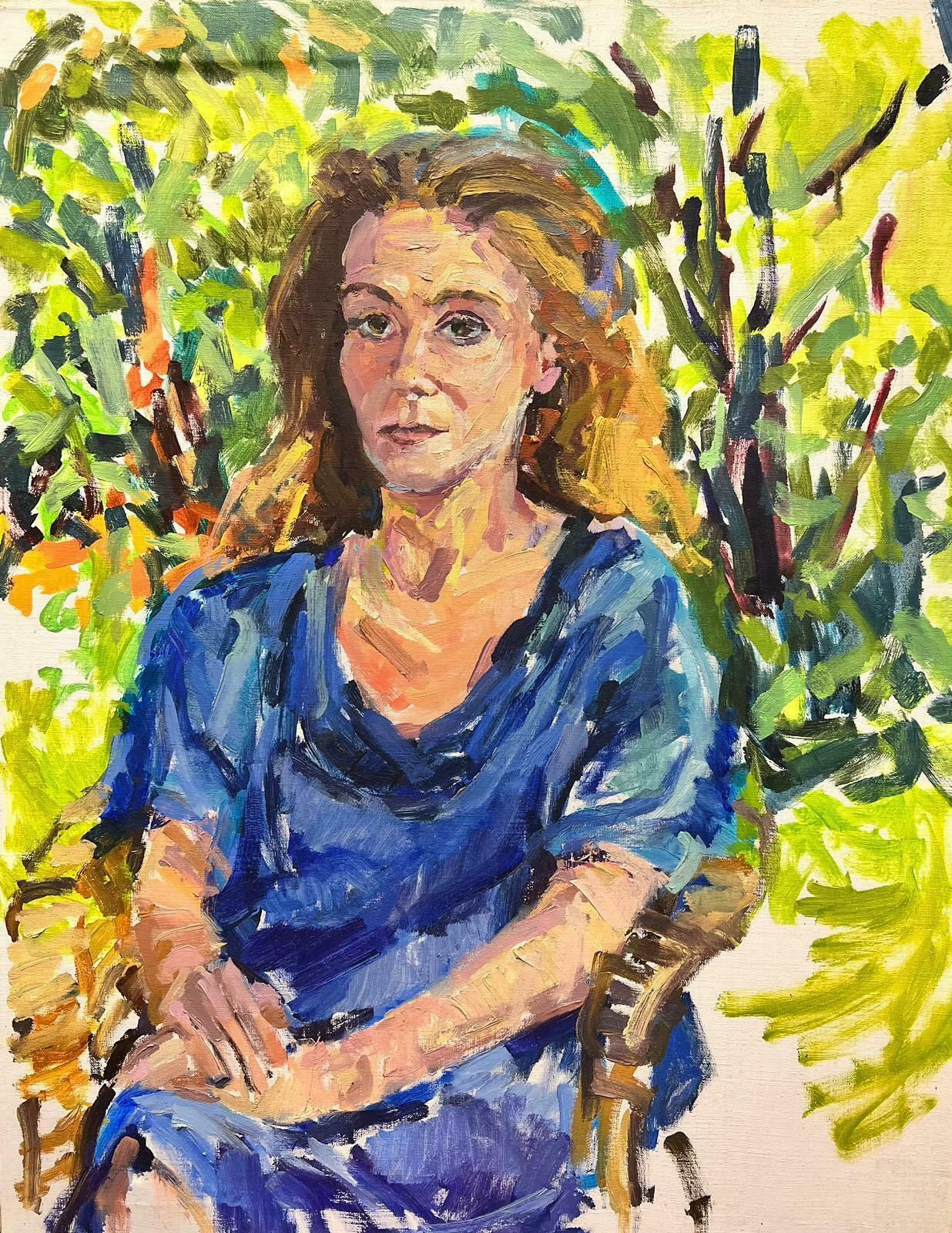 Douglas Stuart Allenlarge French Impressionist Oil   Elegant Abstract Portrait Of A Lady20th Century photo vinterior