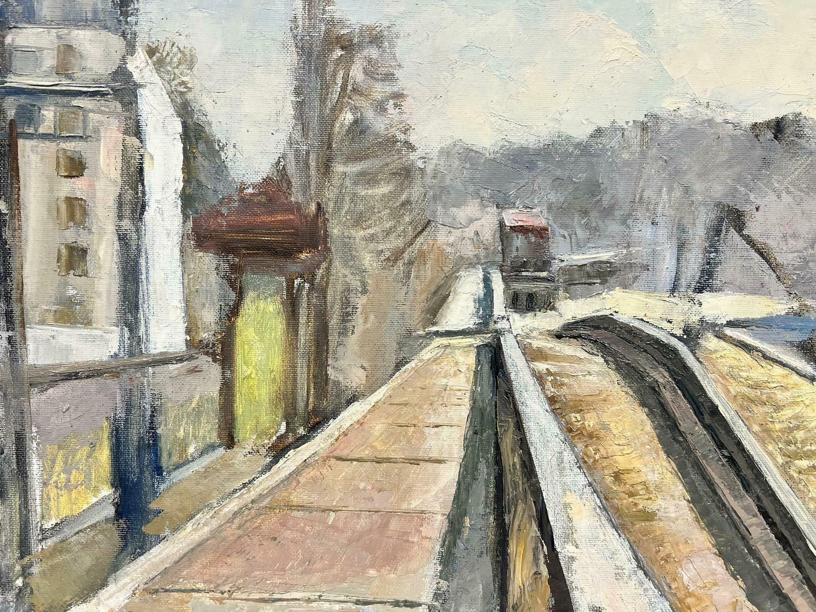 Josine Vignonsnowy Rooftops French Thick Impasto Oil1960's photo Art