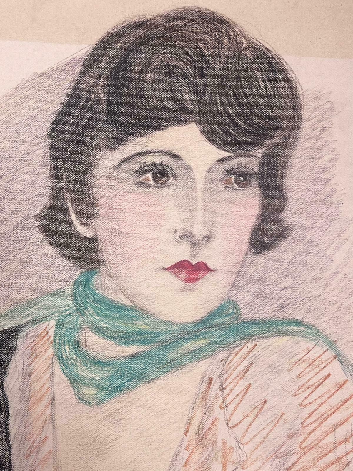 Marjorie Schiele (1913 2008)Original 1920's/ 30's Portrait Of Elegant Young Society Lady Exquisite Drawing photo 265.0