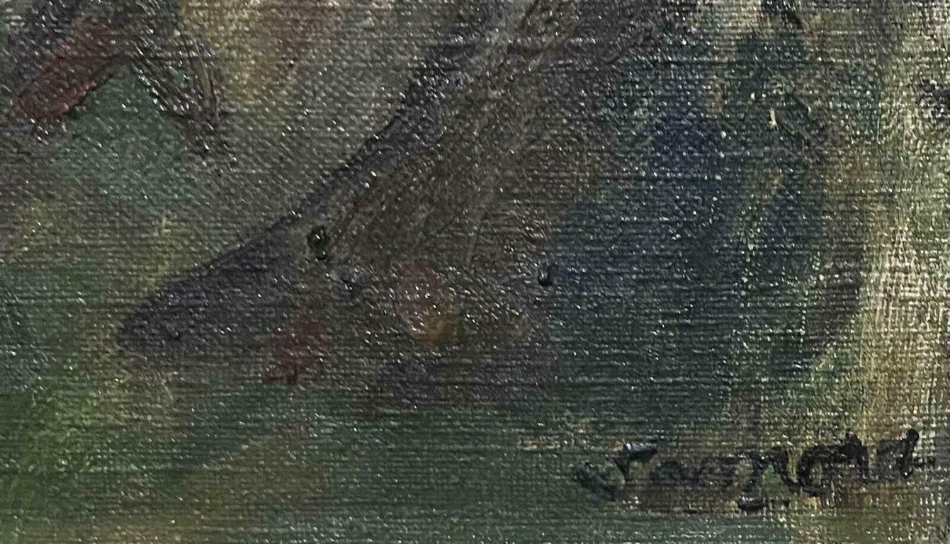 French School1900's French Impressionist Signed Oil Painting View Of Old Chateau Steps 1900's photo Art