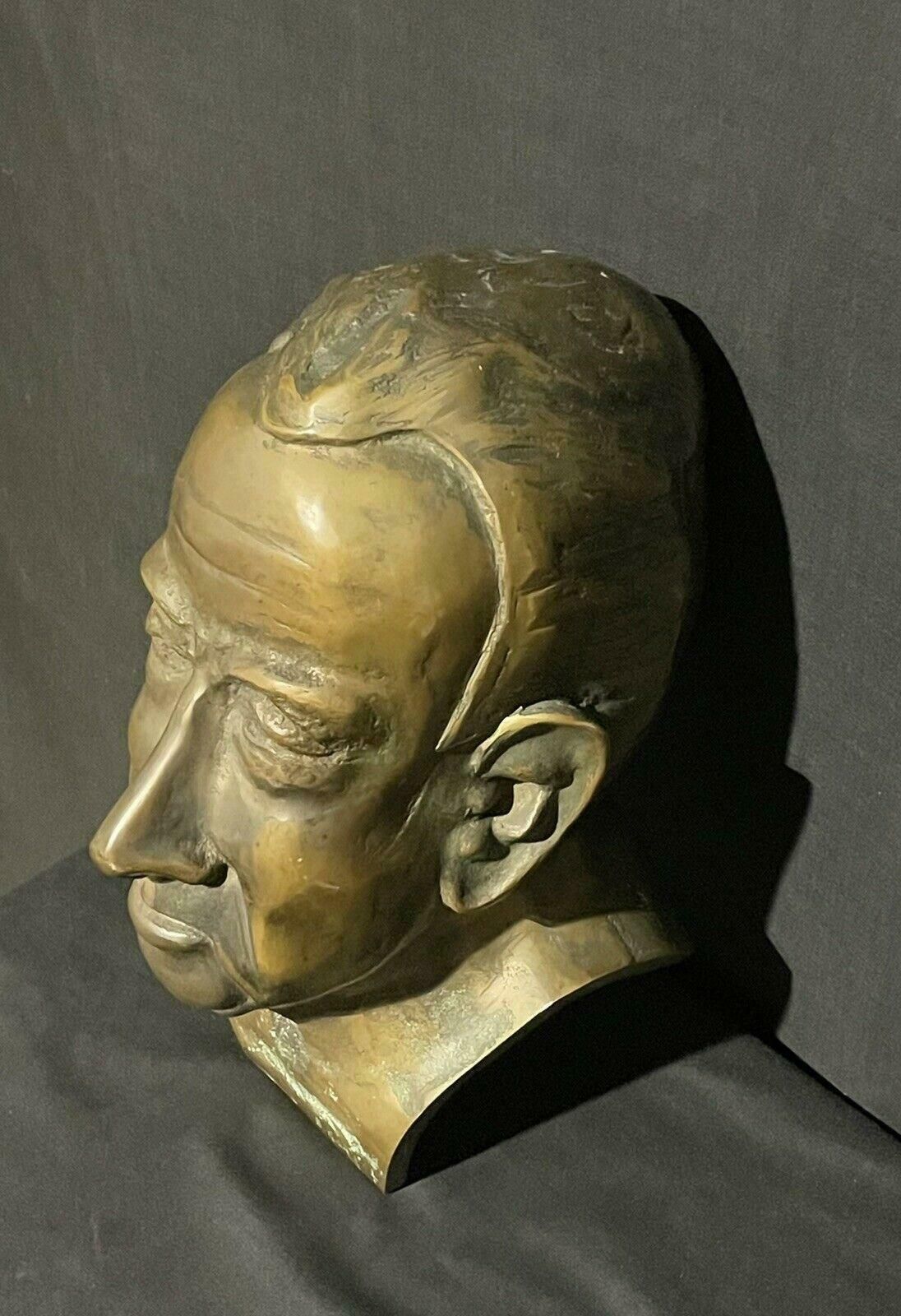 Unknownoriginal Period Bronze Head Sculpture President Richard Nixon C. 1970's photo for sale
