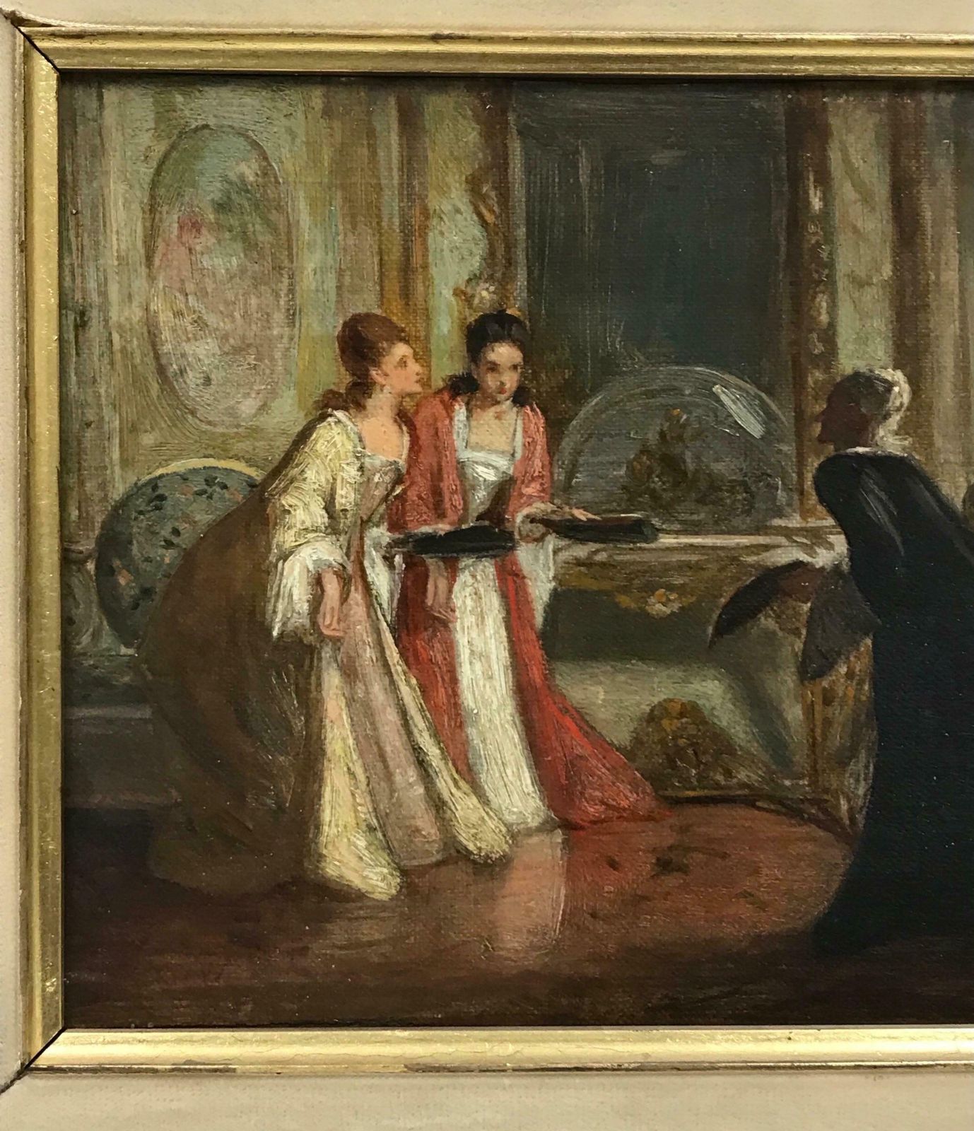 David Wilkie Wynfield Elegant Ladies In Grand Drawing Room Interior, Fine 19th Century British Oil photo vinterior