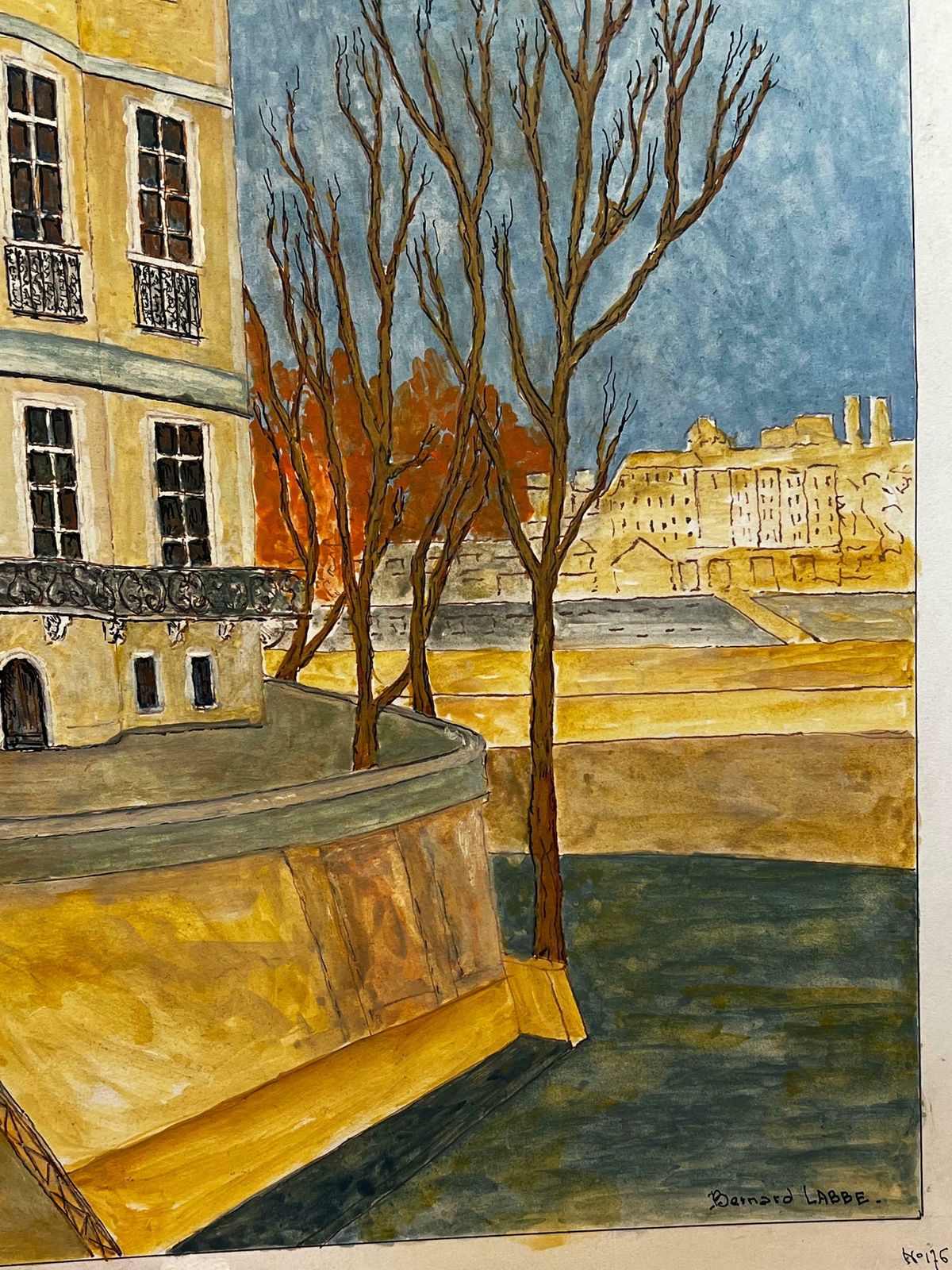 Bernard Labbe1950's Big Modernist/ Cubist Painting   Parisian Apartment 1950's photo vinterior