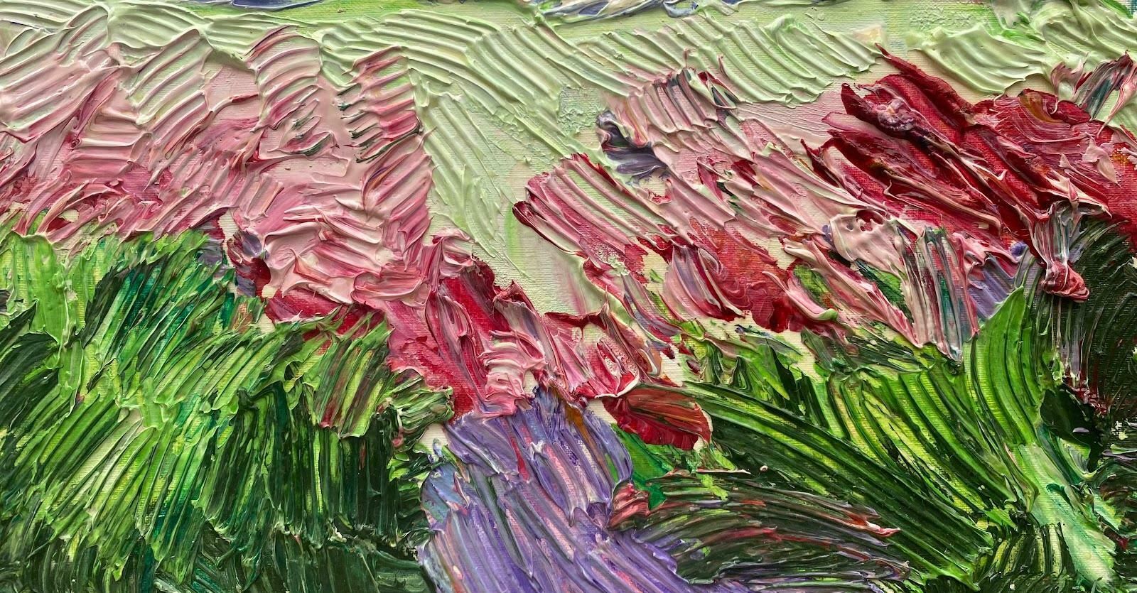 Maggy Claryssebright & Colorful French Landscape Impressionist Oil Painting Floral Meadowc.2000 photo furniture