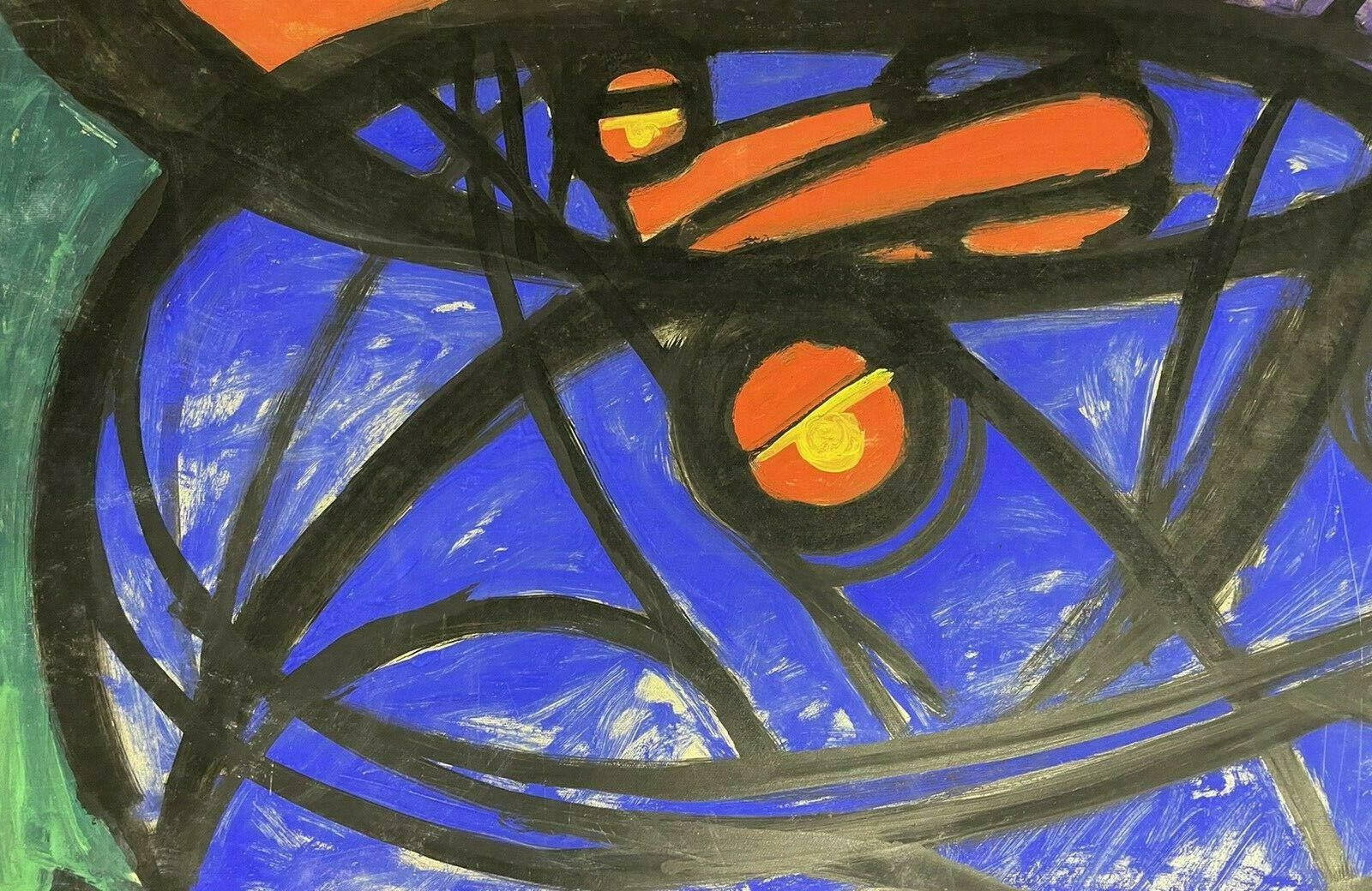 Claude Lagoucheclaude Lagouche (1943 2020) 1970's Large Surrealist Oil   Figures & Birdmid Century photo 918.0