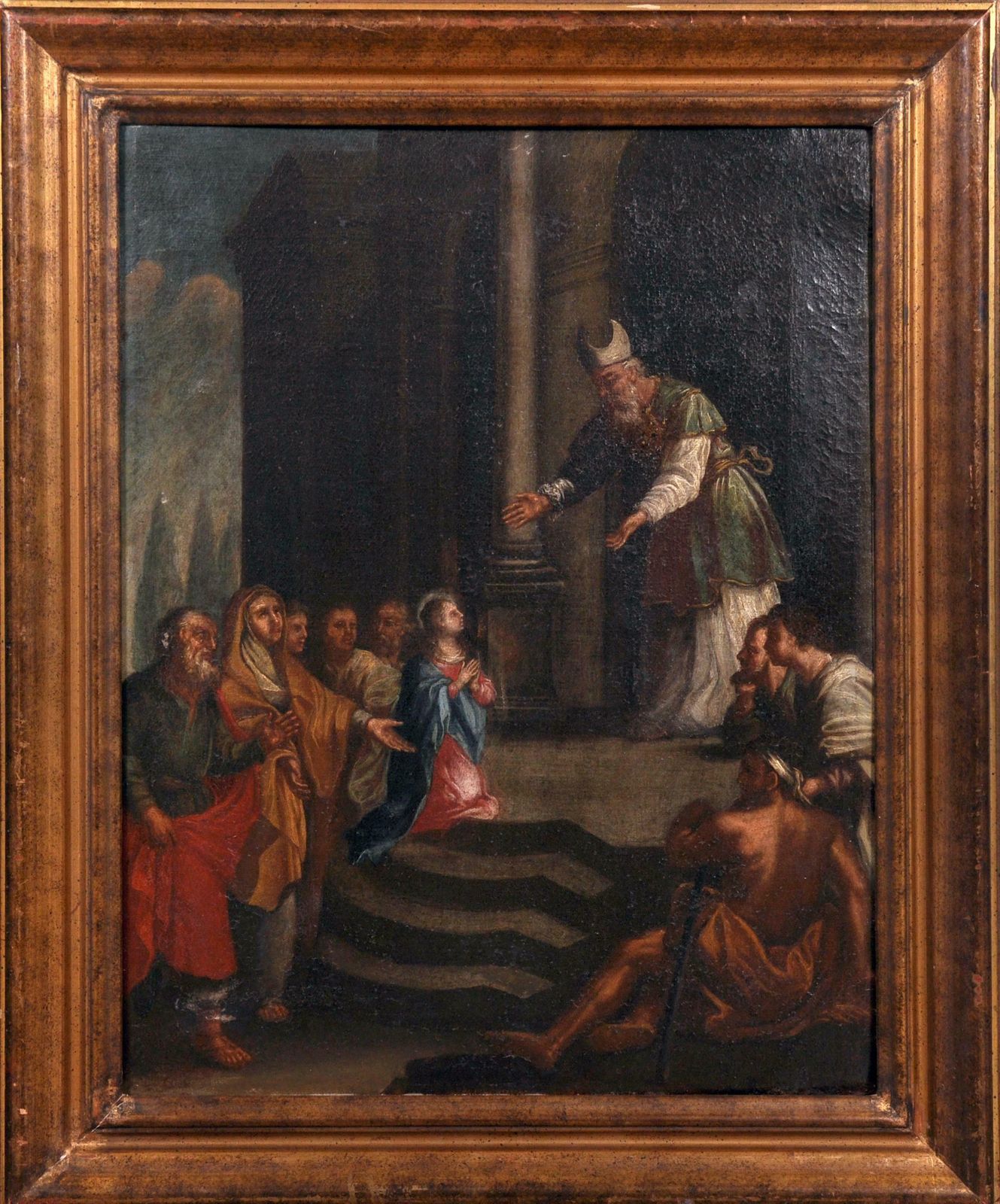 Italian Master17th Century Italian Old Master Oil   Presentation Of The Virgin In The Temple17th Century photo furniture