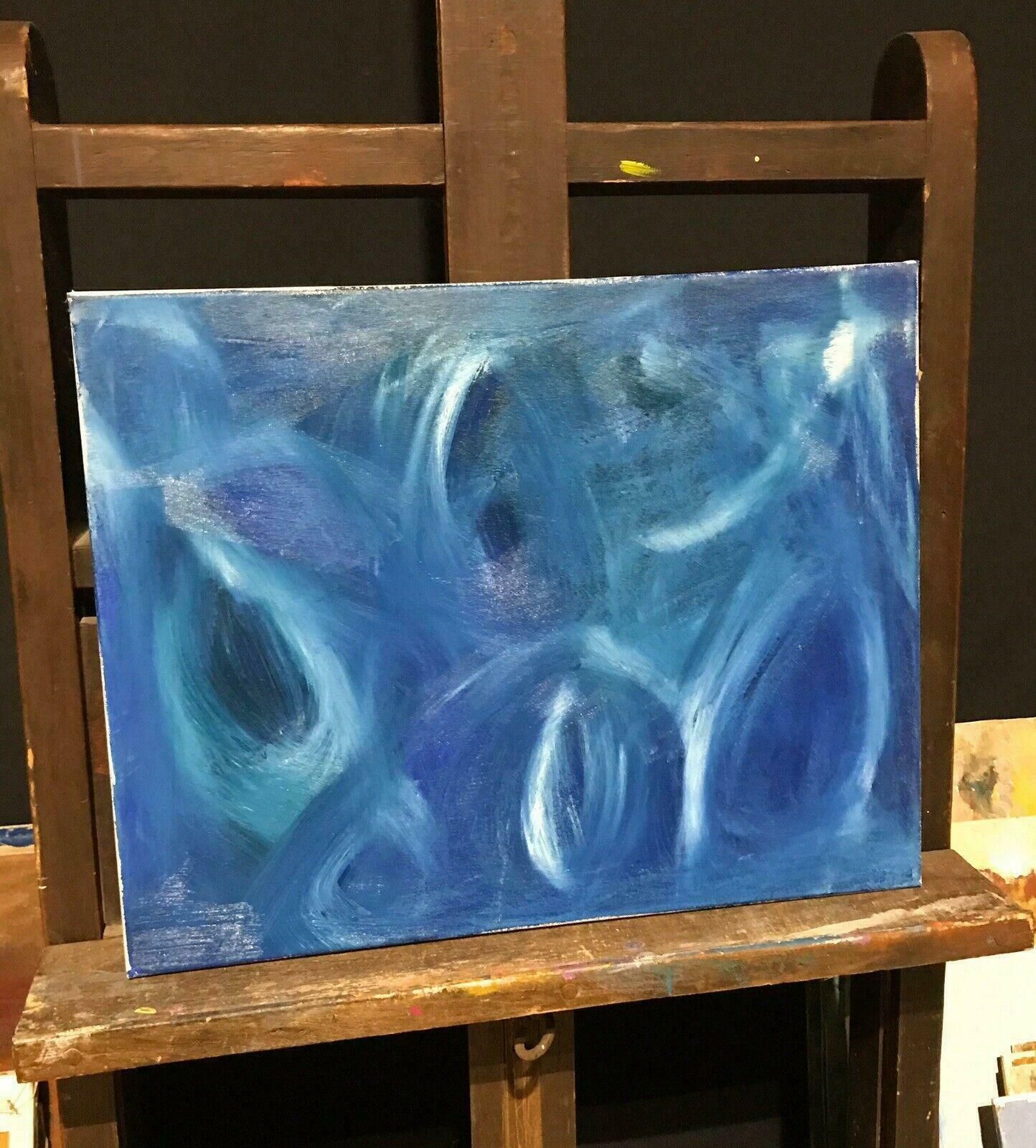 Sally Bradshawsally Bradshaw (B.1962) Contemporary Abstract British Painting   White & Bluec.2017 photo for sale