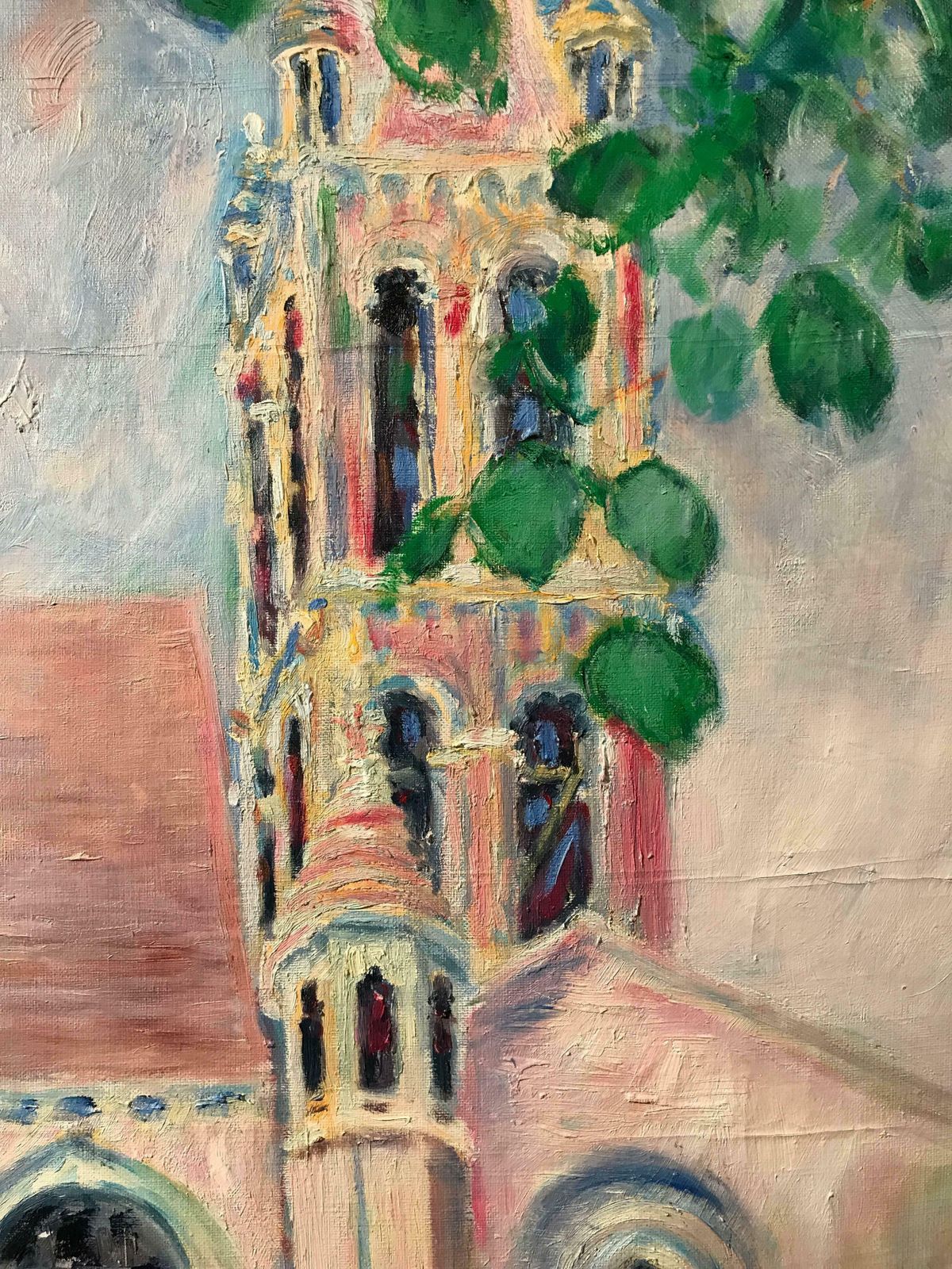 Jean Marie Derochefrench Post Impressionist Signed Oil Paintingc. 1986 photo furniture