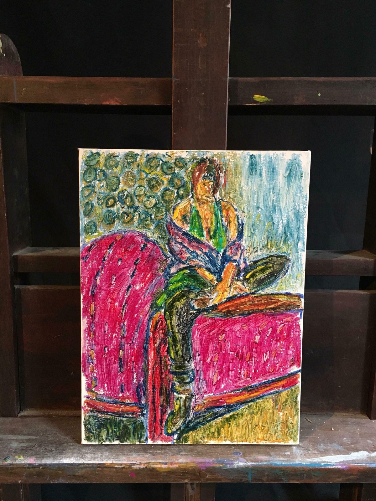 Kate Orrseductive Woman, Surrealist Impressionist Oil Painting, Signedc.2000s photo furniture
