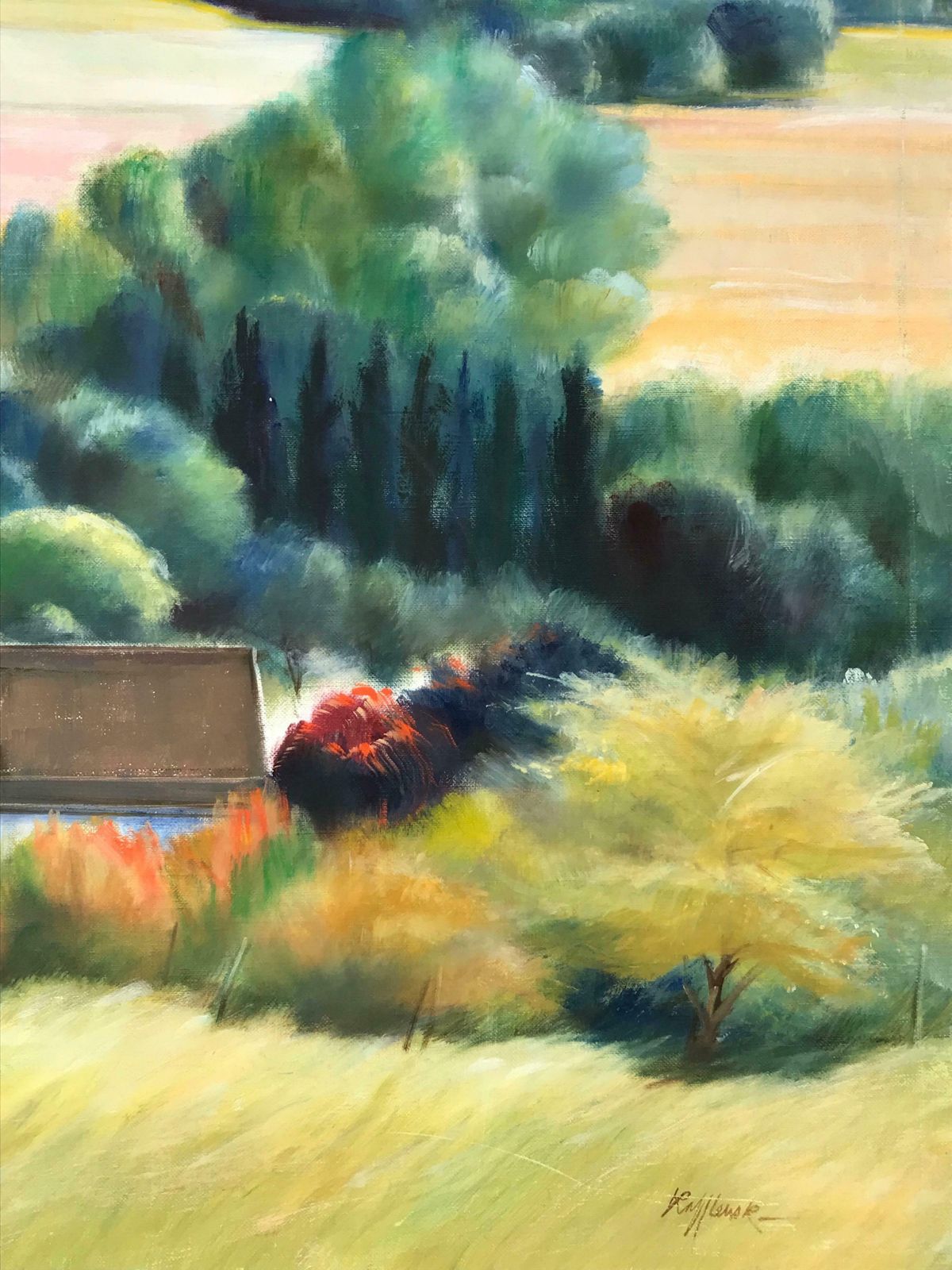 French Schoolthe Giverny Landscape & Valley, Summer Meadows French Impressionist Oil photo 2244.0