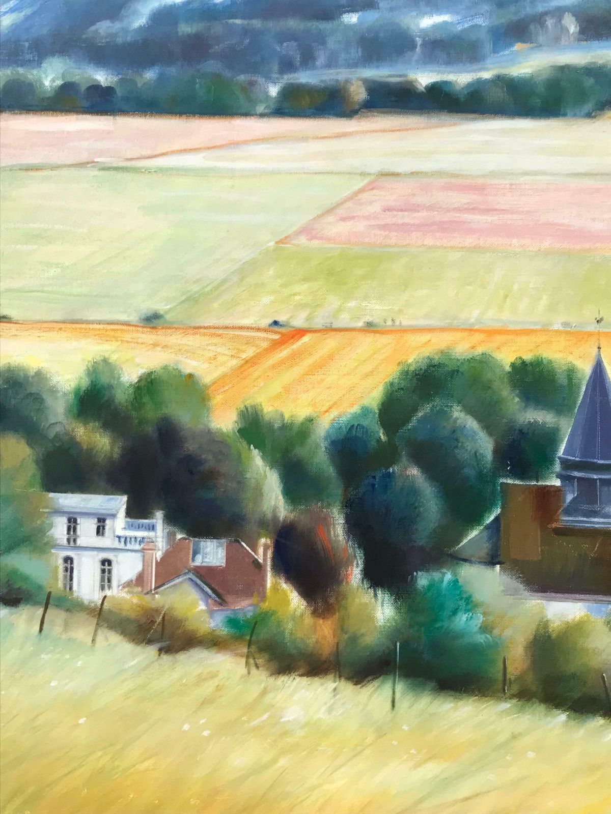 French Schoolthe Giverny Landscape & Valley, Summer Meadows French Impressionist Oil photo vinterior