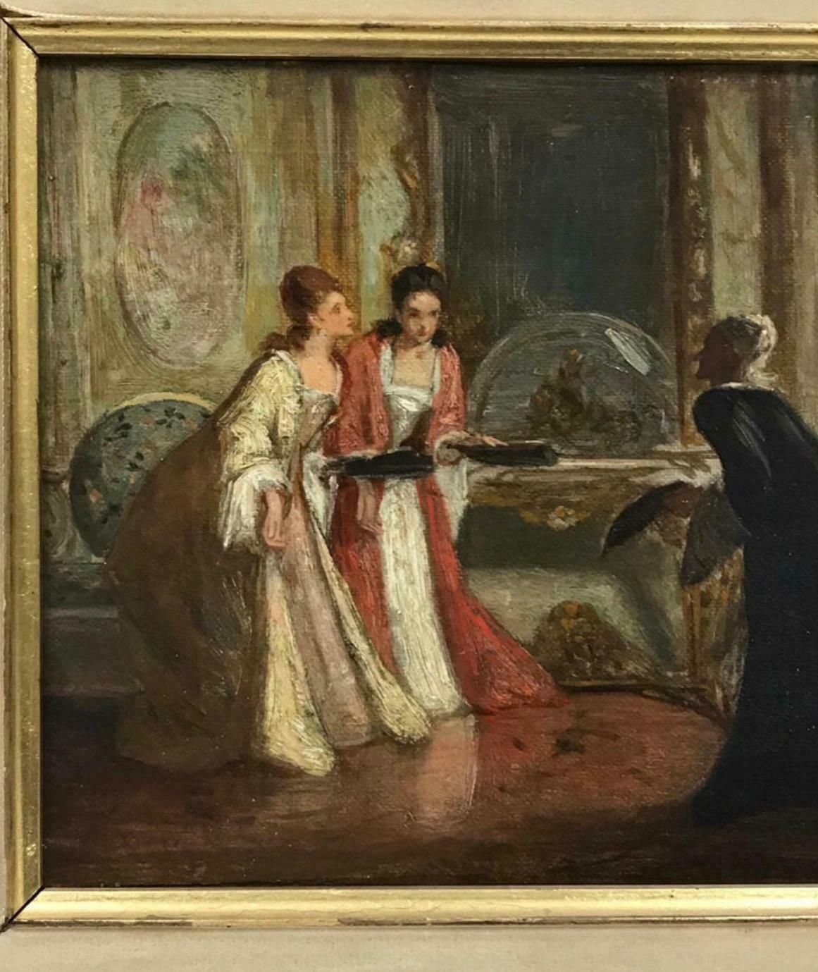 David Wilkie Wynfieldfine Victorian British Oil Painting Elegant Figures In Sumptuous Interior Roomc. 1861 photo Art
