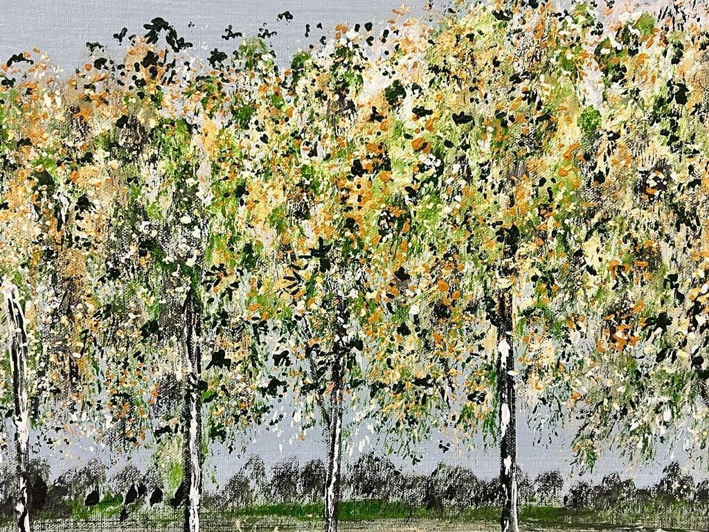 Contemporary British Colourful Modern British Summer Tall Tree Landscape Symbolist Painting photo Art