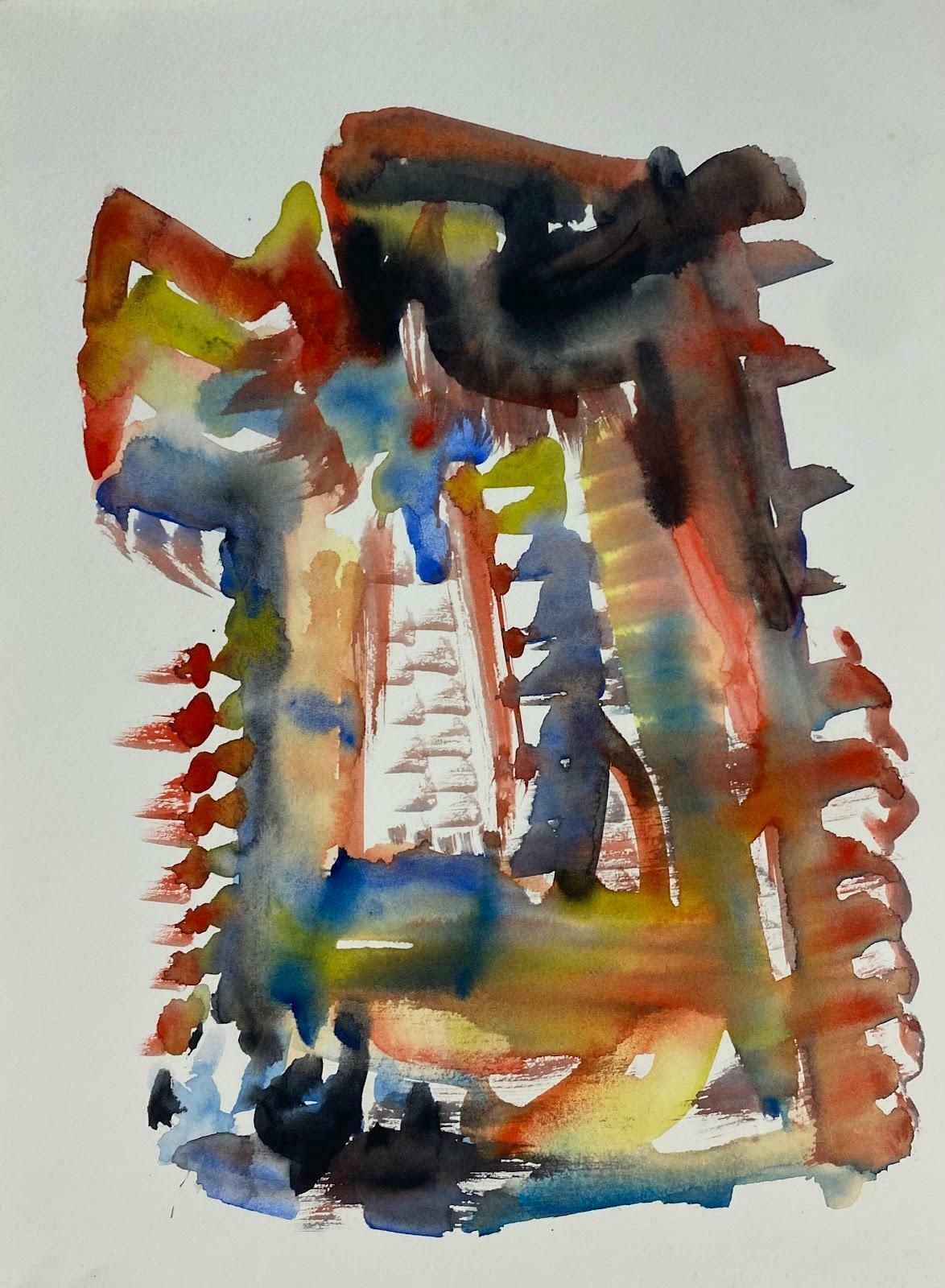 Jacques Coulais (1955 2011)french Expressionist Abstract Original Painting Artists Studio Provenancemid 20th Century