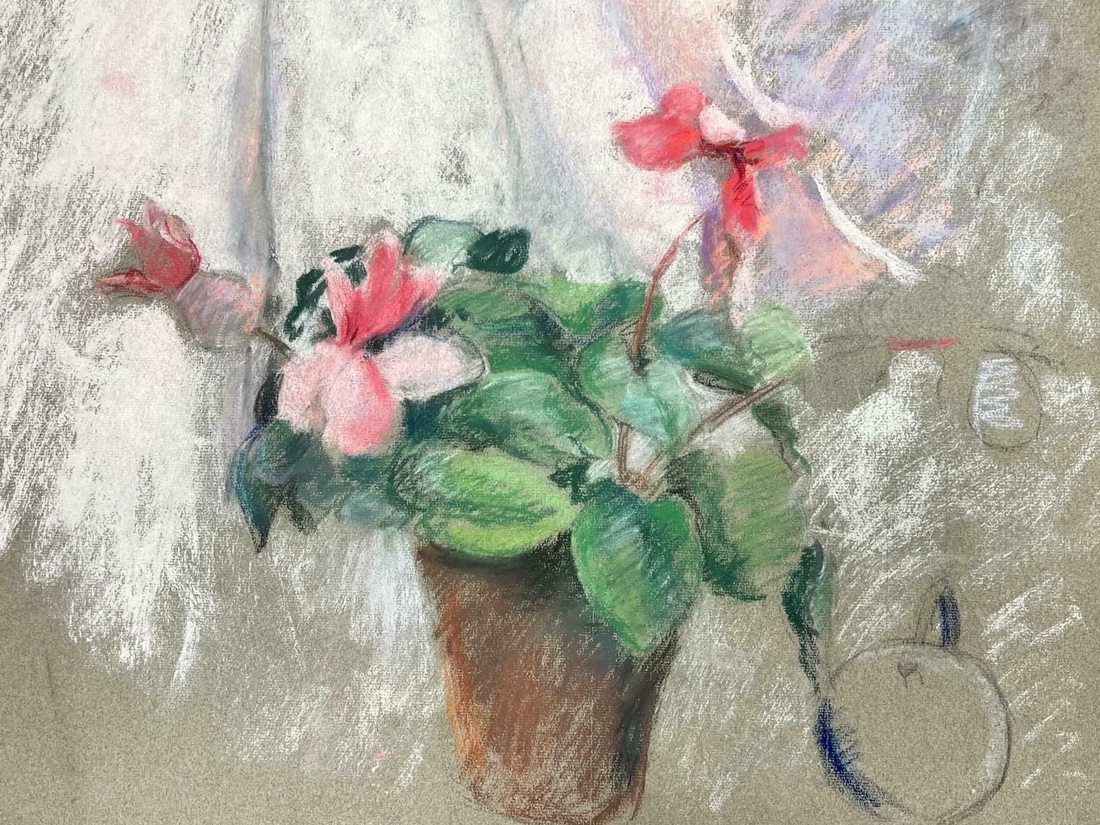 Josine Vignonmid Century French Illustration Sketch Pink Plant Pot1960's photo 153.0