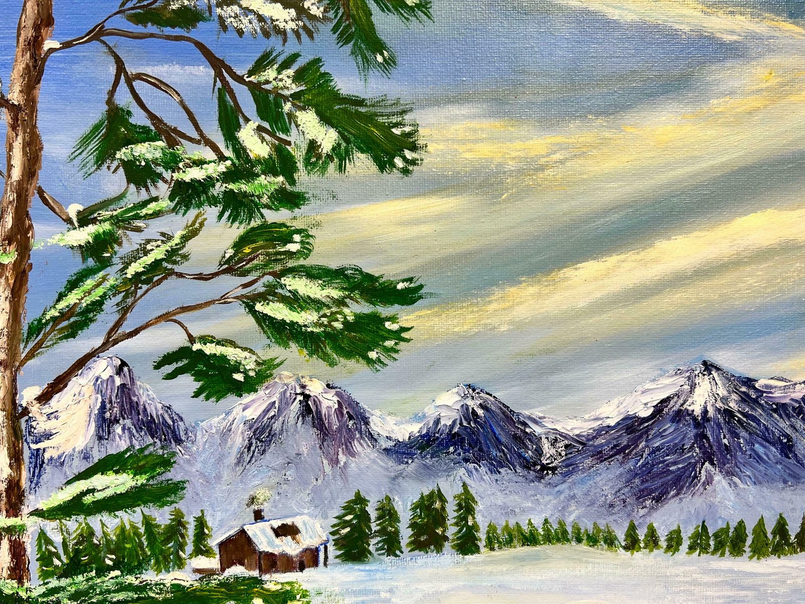 Ben Powellnaive British Contemporary Painting Two Polar Bears In Winter Landscape photo Art