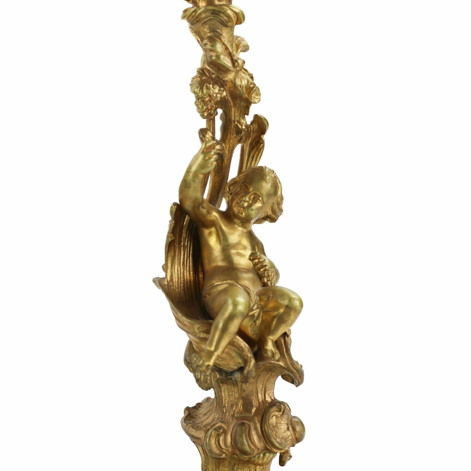 Pair Of Gilded Bronze Candelabra. 19th Century photo for sale