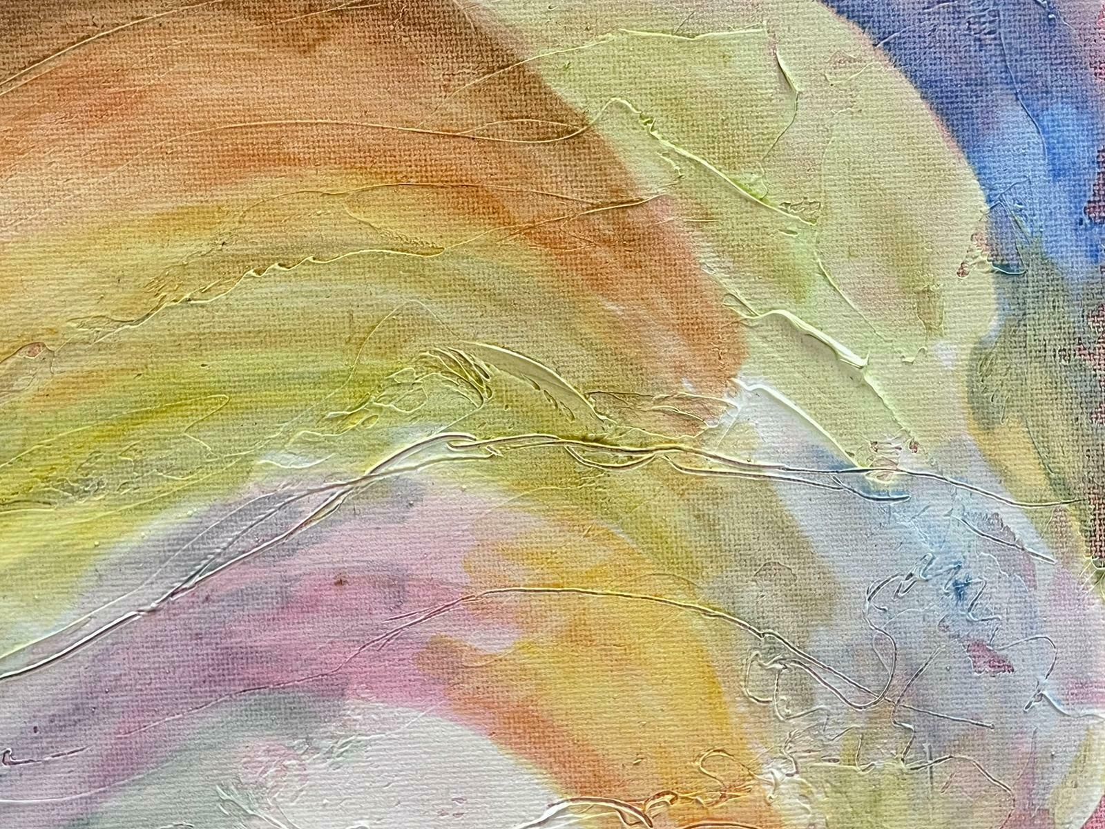 Geza Somerset Paddonrainbow Abstract Pastel Colours Contemporary British Oil Painting photo for sale