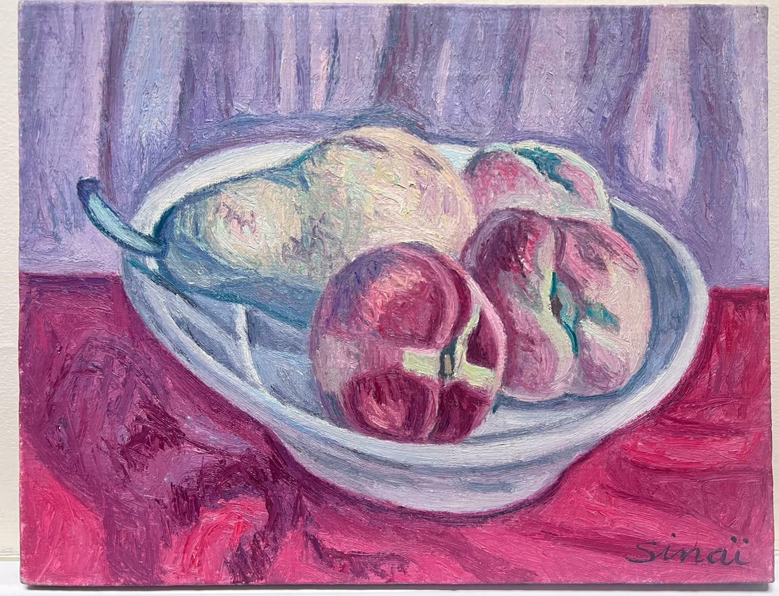 French Schoolfrench Post Impressionist Still Life Apples And Pears In Glass Bowl photo furniture