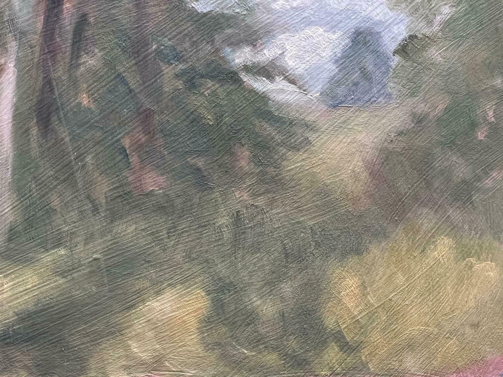 Geza Somerset Paddonblurred Clouds Through Gree Trees Contemporary British Oil Painting photo furniture