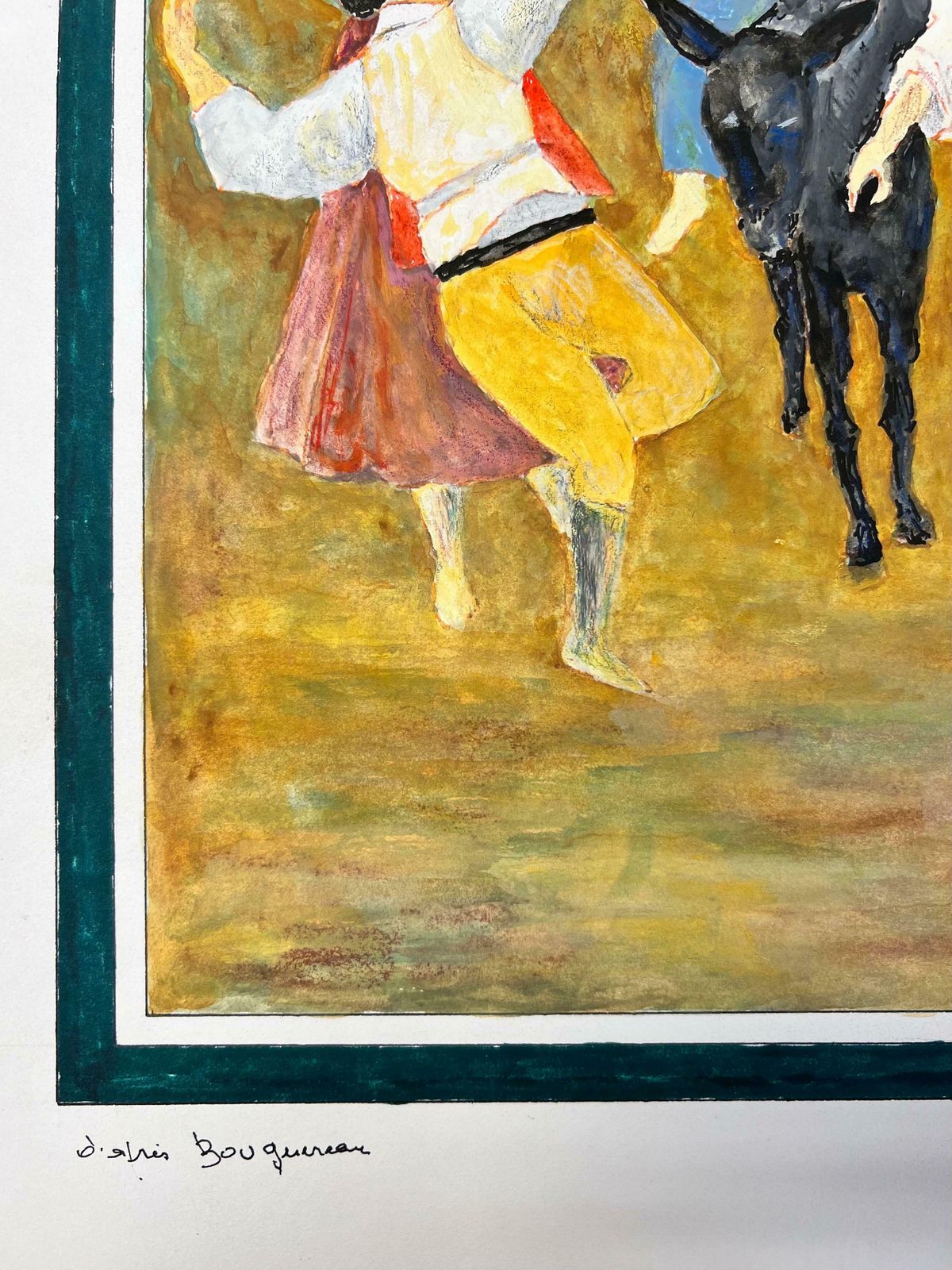 Bernard Labbe1950's Modernist/ Cubist Painting   Figures Celebrating Life1950's photo vinterior