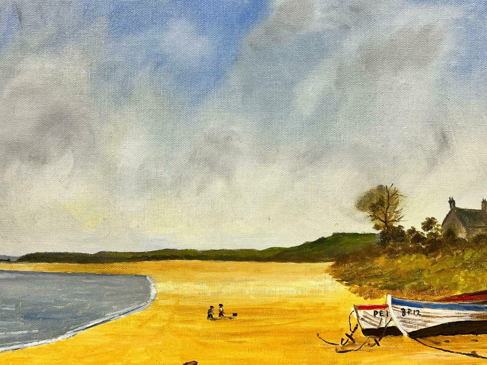 Ben Powellcontemporary British Acrylic Painting Figures & Boats On Sandy Beach Shore photo 1528.0