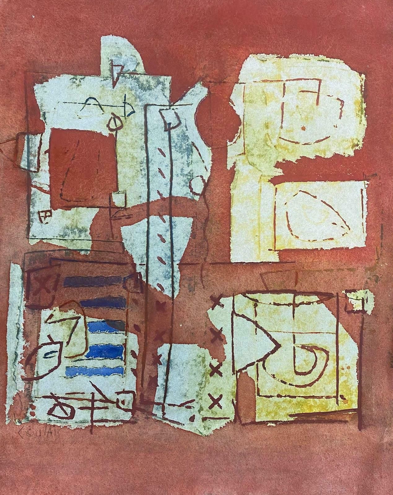 Jacques Coulais (1955 2011)french Expressionist Abstract Original Painting Artists Studio Provenancemid 20th Century
