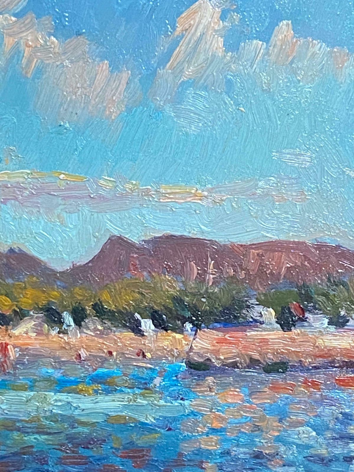 Maurice Mazeiliefrench Impressionist Signed Oil   Exotic Colourful Landscape photo for sale