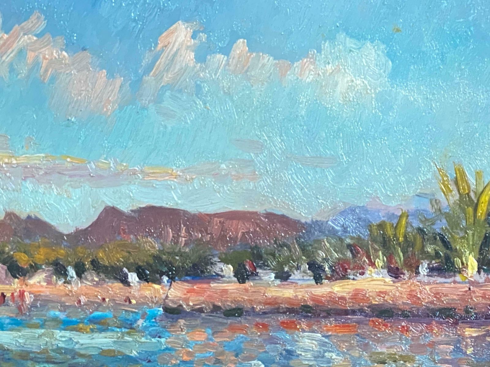 Maurice Mazeiliefrench Impressionist Signed Oil   Exotic Colourful Landscape photo 458.0