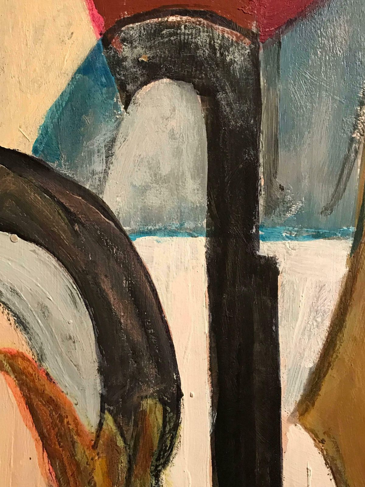 Armand Rottenbergfrench Cubist Abstract Oil Painting, Signedc.1980's photo vinterior