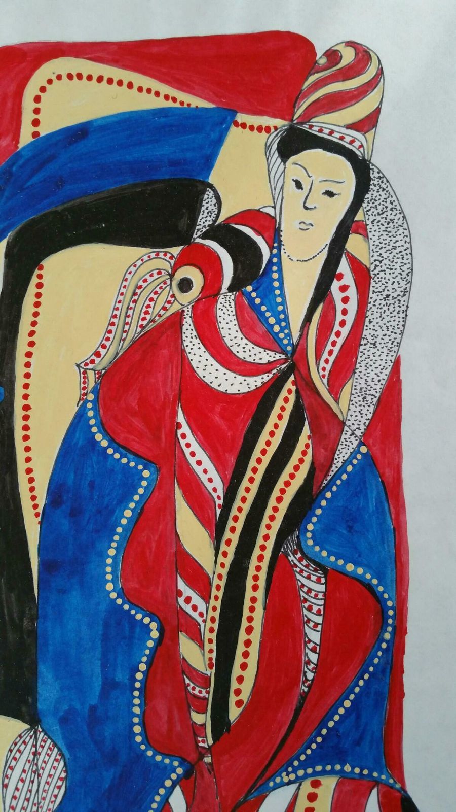 Louis Bellonfrench Futurist Abstract Figure Mid 20th Century Signed Painting C. 1950s