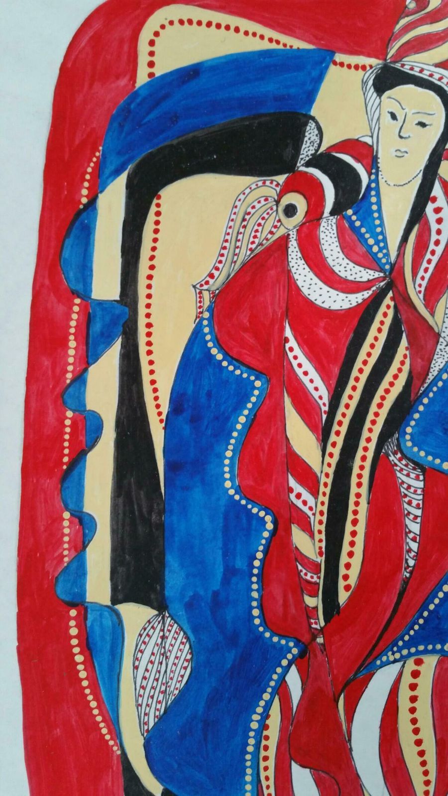 Louis Bellonfrench Futurist Abstract Figure Mid 20th Century Signed Painting C. 1950s photo buy