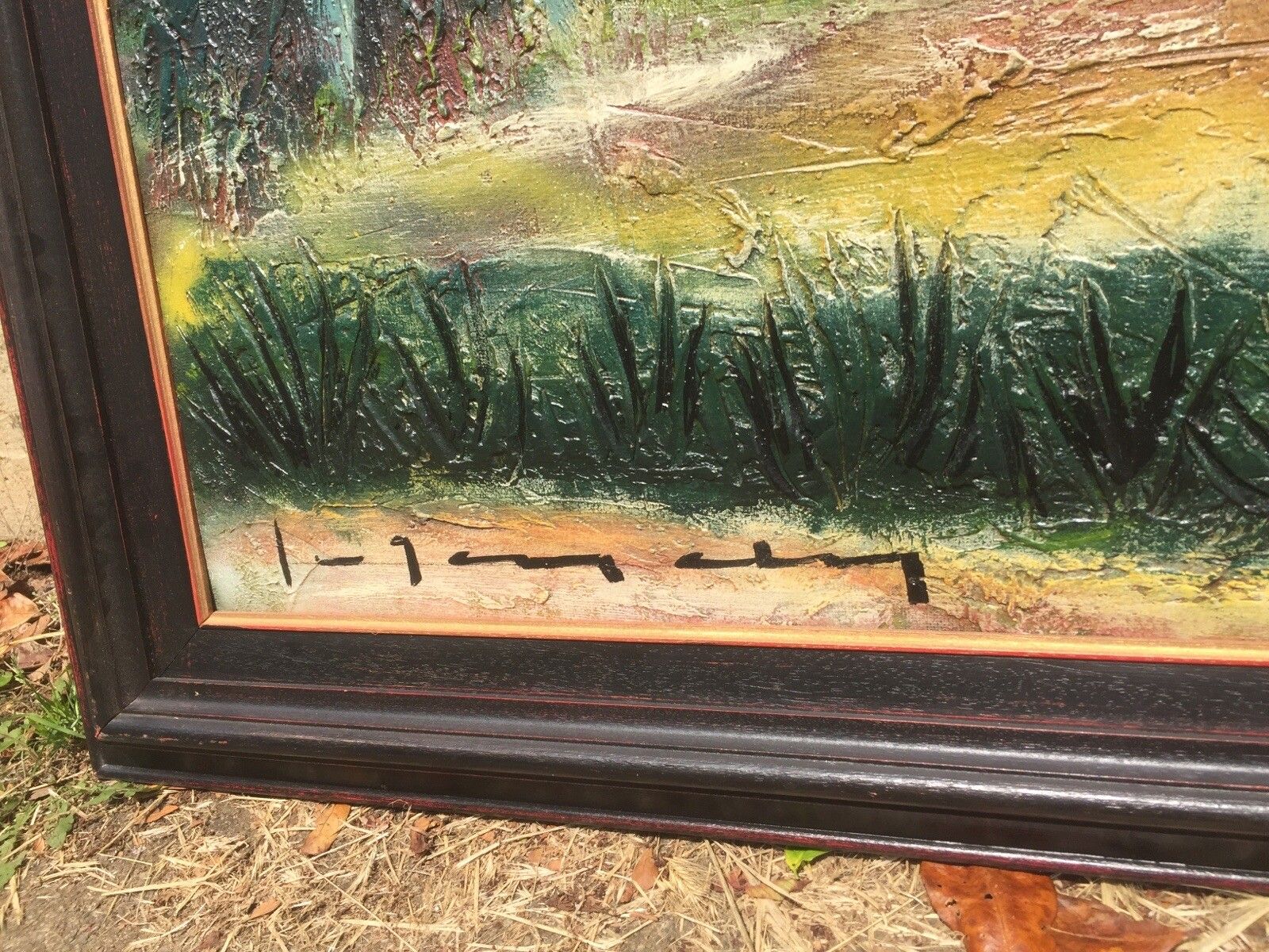 Original Mid Century Large Oil Painting Belgian School Art Landscape Modern photo furniture