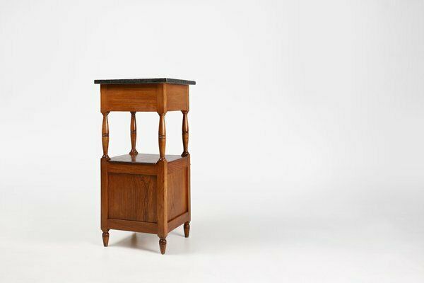 Furniture Art Deco French Night Stand With Blue Stone Top, 1920s photo