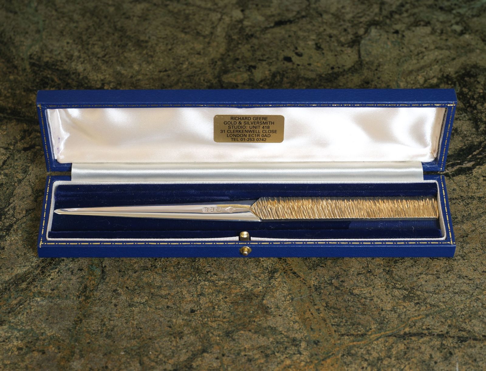 Elizabeth II Sterling Silver & Silver Gilt Letter Knife By Richard Lawrence Geere London 1978 photo 695.0