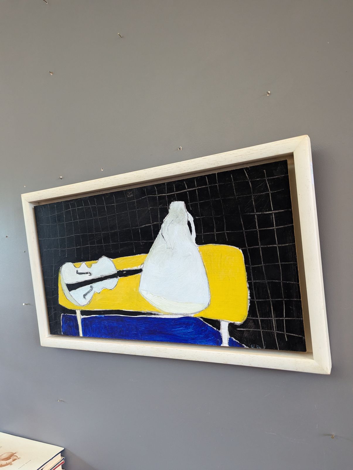 Oil Painting White, Yellow, Blue, Black photo buy