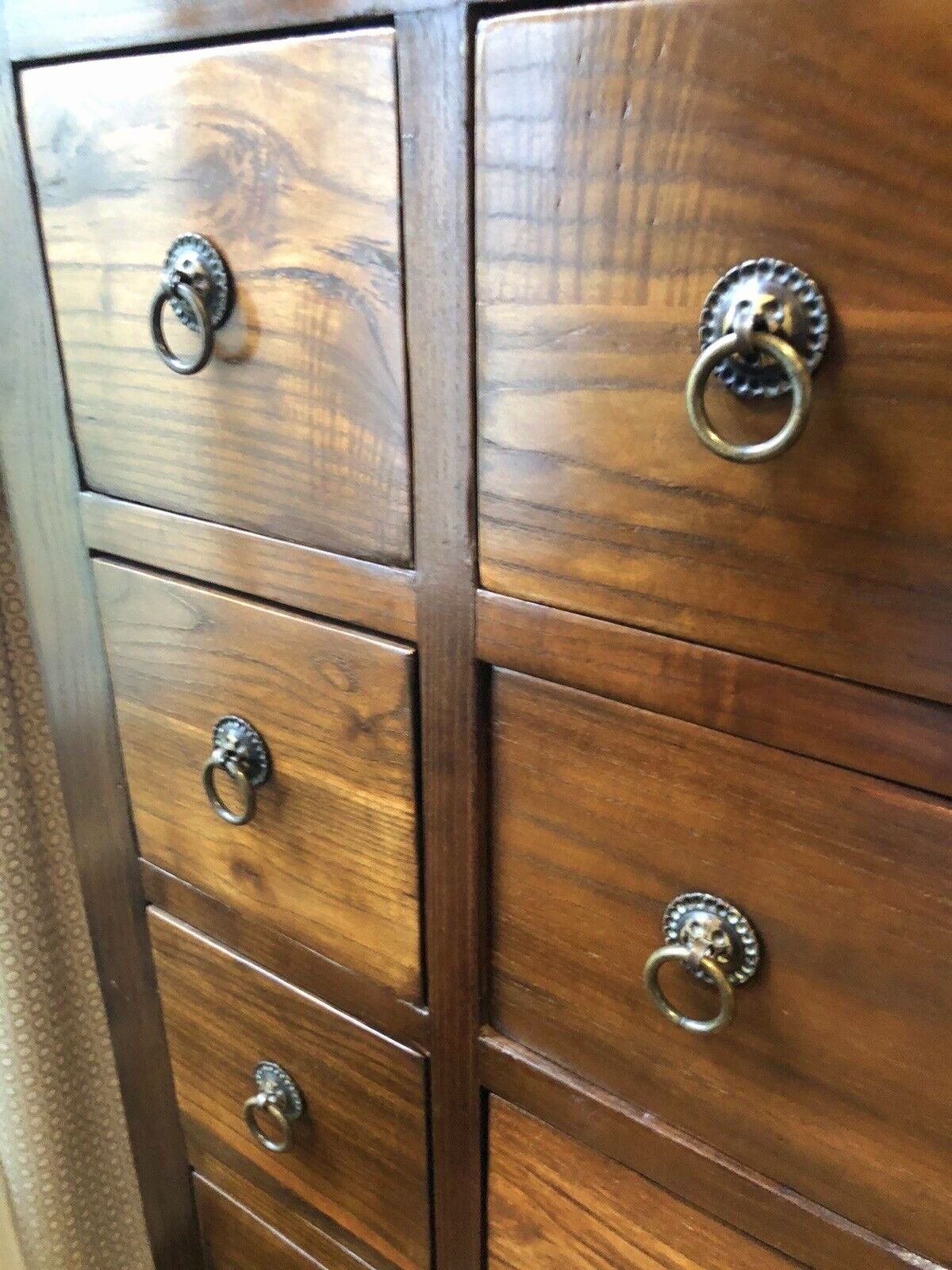 Beautiful Rare Lombok Seba Dark Teak Apothecary Cabinet   Dark Brown photo furniture