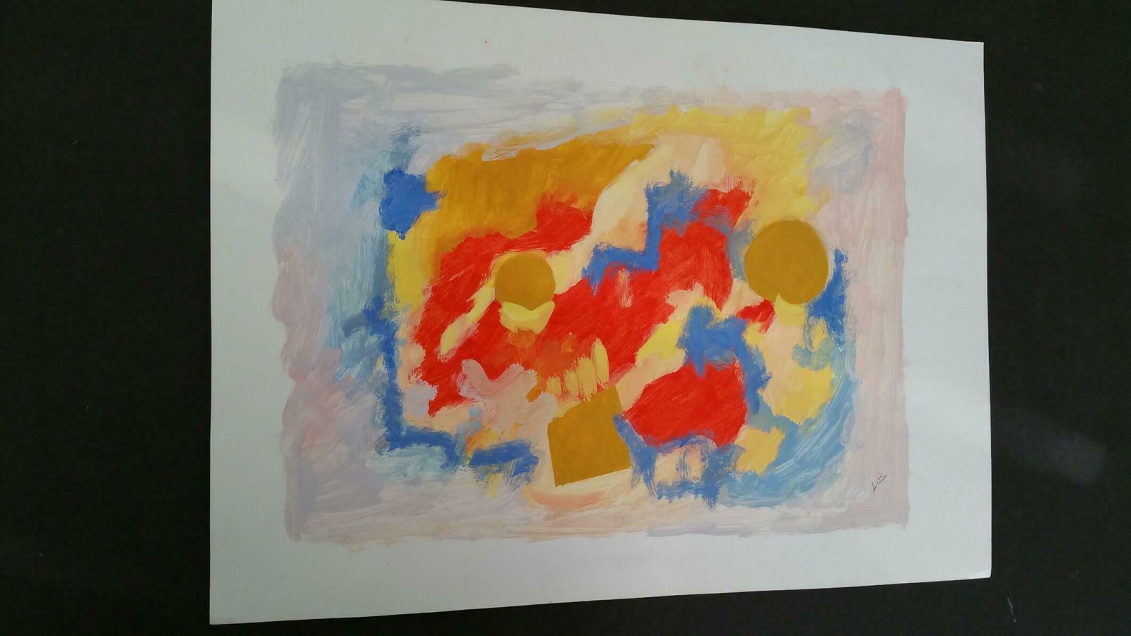 Louis Bellon Provence Abstract Mid 20th Century Painting C. 1950s photo buy