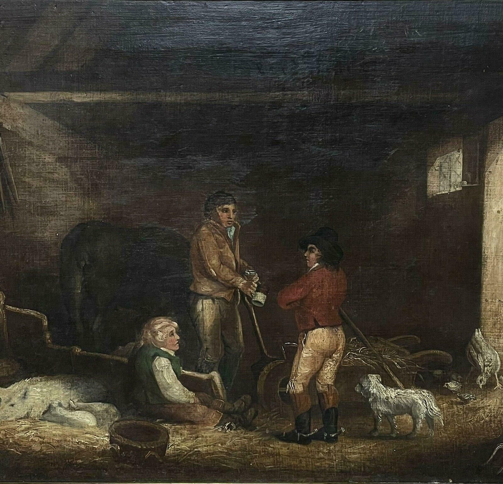 French School The Farmers Stable, Victorian Oil Painting photo for sale