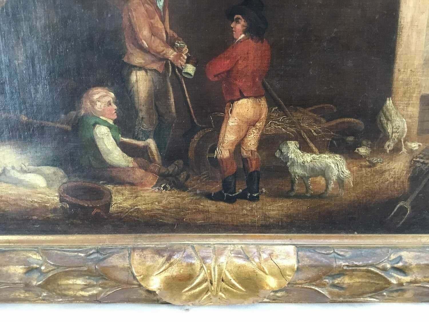 French School The Farmers Stable, Victorian Oil Painting photo vinterior