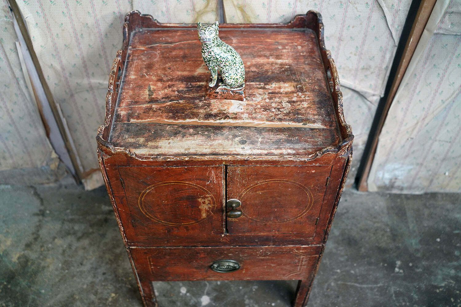 photo buy A George III Painted Pine Bedside Commode C.1780