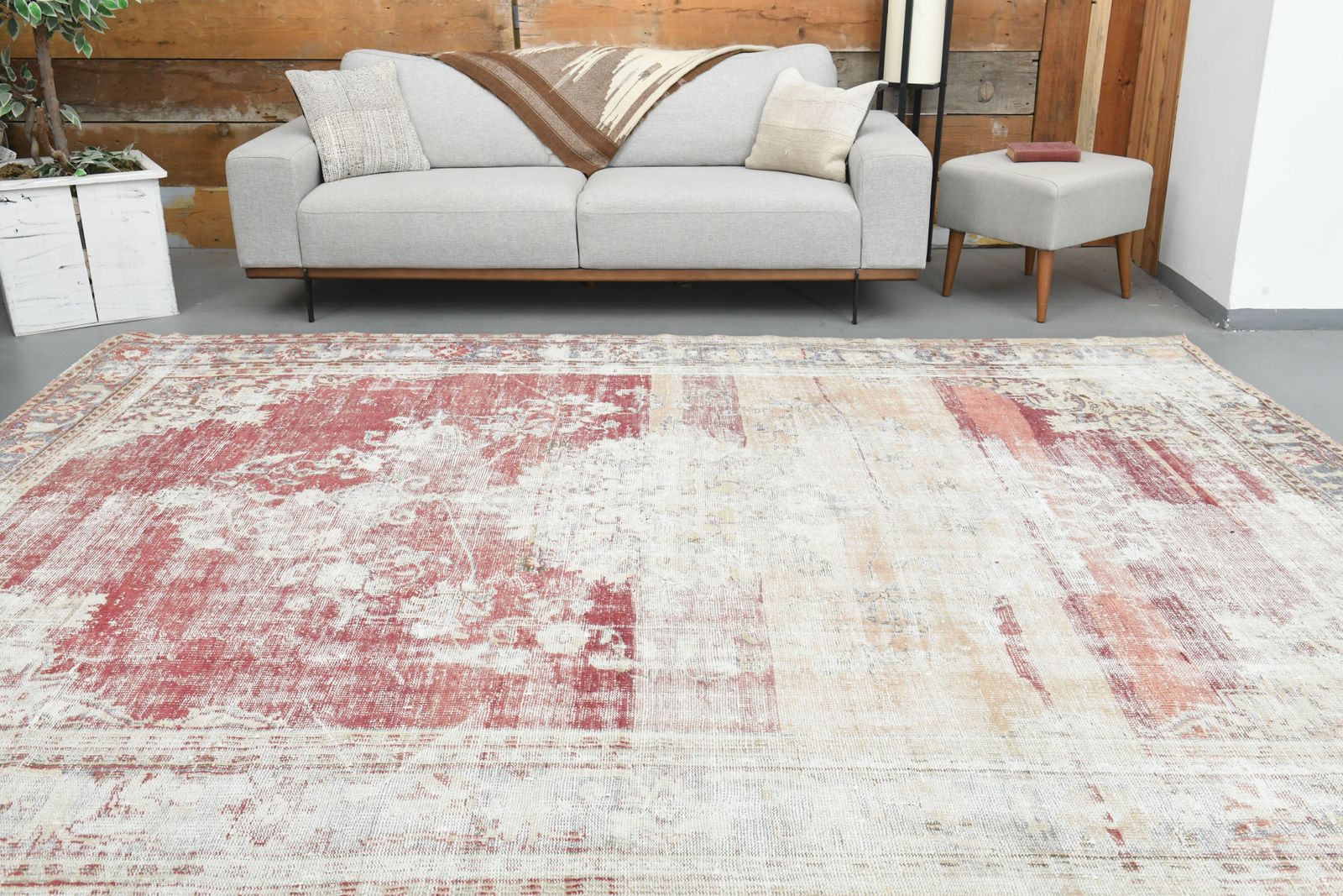 250x335 Cm Area Rug For Living Room, Kitchen Decor, Turkish Vintage Rugs, Pink Beige Oushak Carpet,