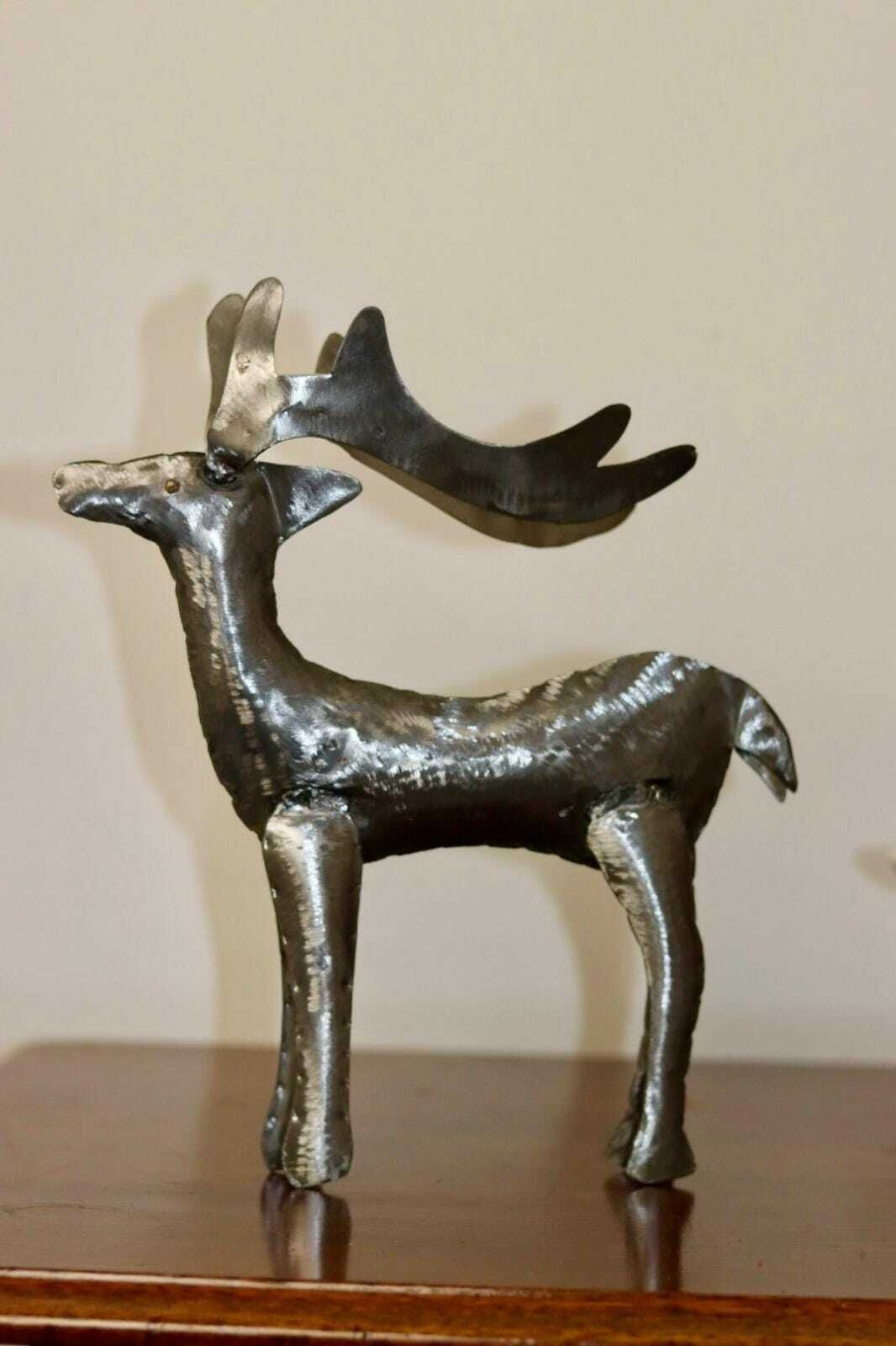 Swedish Pewter/Metal Reindeer Sculpture photo furniture