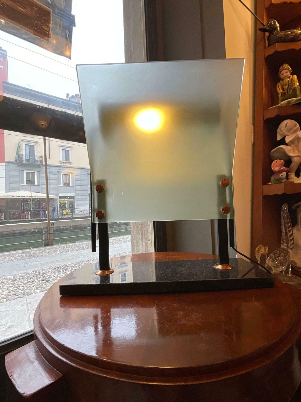 Table Lamp   Glass, Marble And Metal   Made In Italy 1980s photo for sale