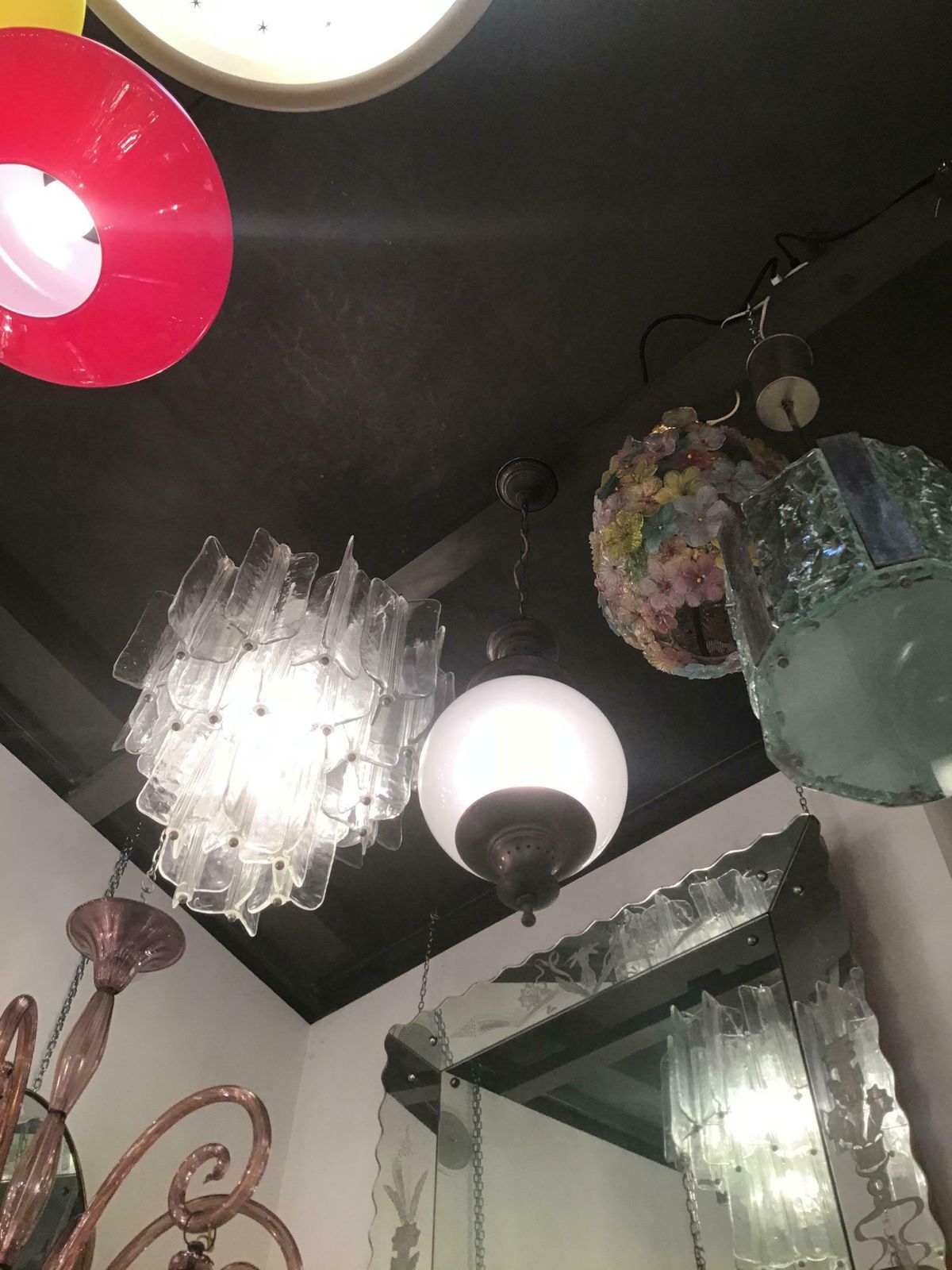Luigi Caccia Dominioni Azucena Chandelier Glass Brass 1950 Italy photo vinterior