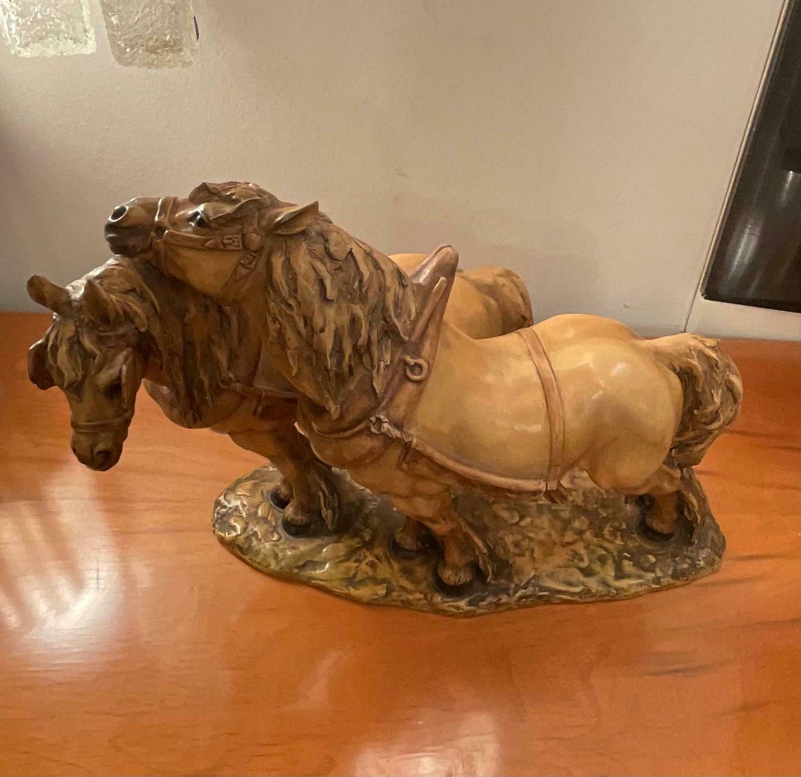 Guido Cacciapuoti   Horses   Art Stoneware   Made In Italy  1940s photo for sale